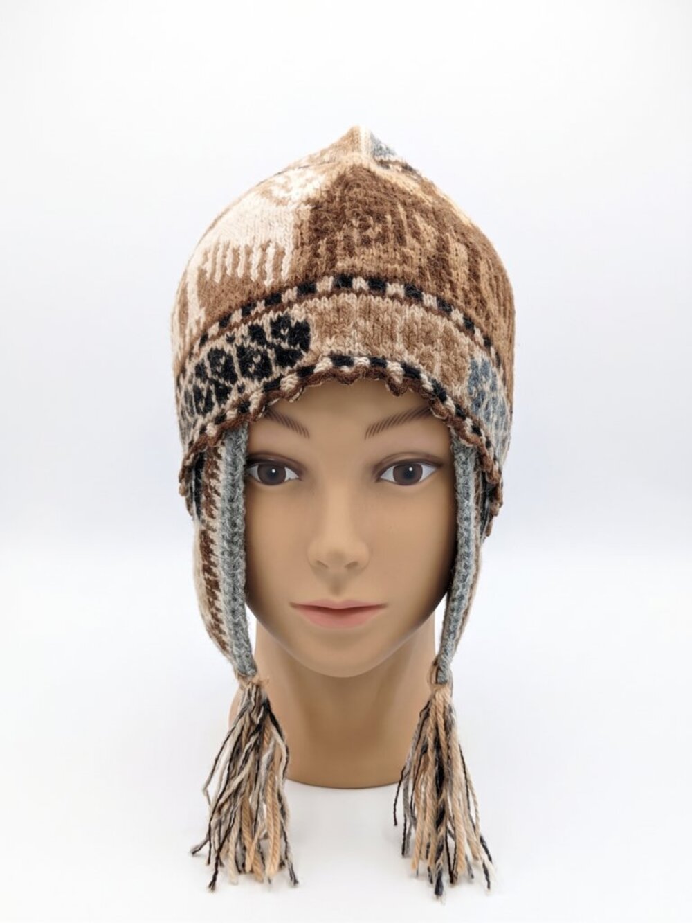 Andean Alpaca Wool Chullo Winter Hat with Earflaps – Condors